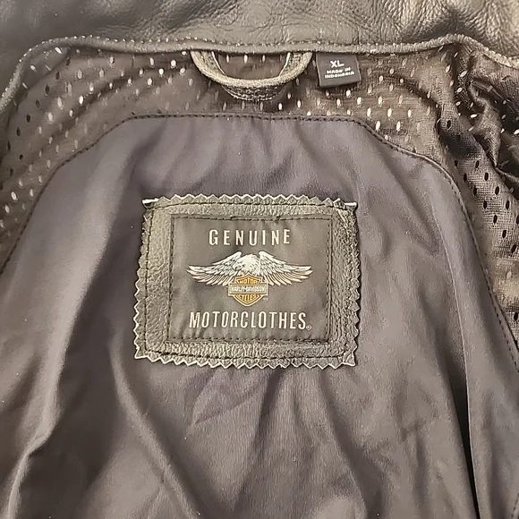 Harley Davidson Screamin Eagle Leather Jacket Mens XL Distressed Look Vented